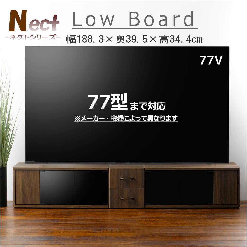 Amazon｜テレビ台 ローボード 木製 大型 77型まで対応ガラス扉